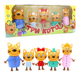 2019 5pcs Russian Three Happy Cats Kittens Action Figures Doll Russian Cat Animals Figurines Kid Children Christmas toy Opp Bag